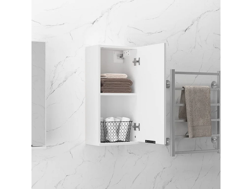 Mobile da Bagno a Parete Bianco 32x20x67 cm