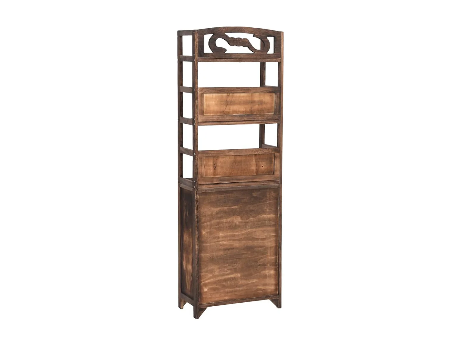 Mueble expositor madera de paulownia marrón oscuro 46x24x140 cm