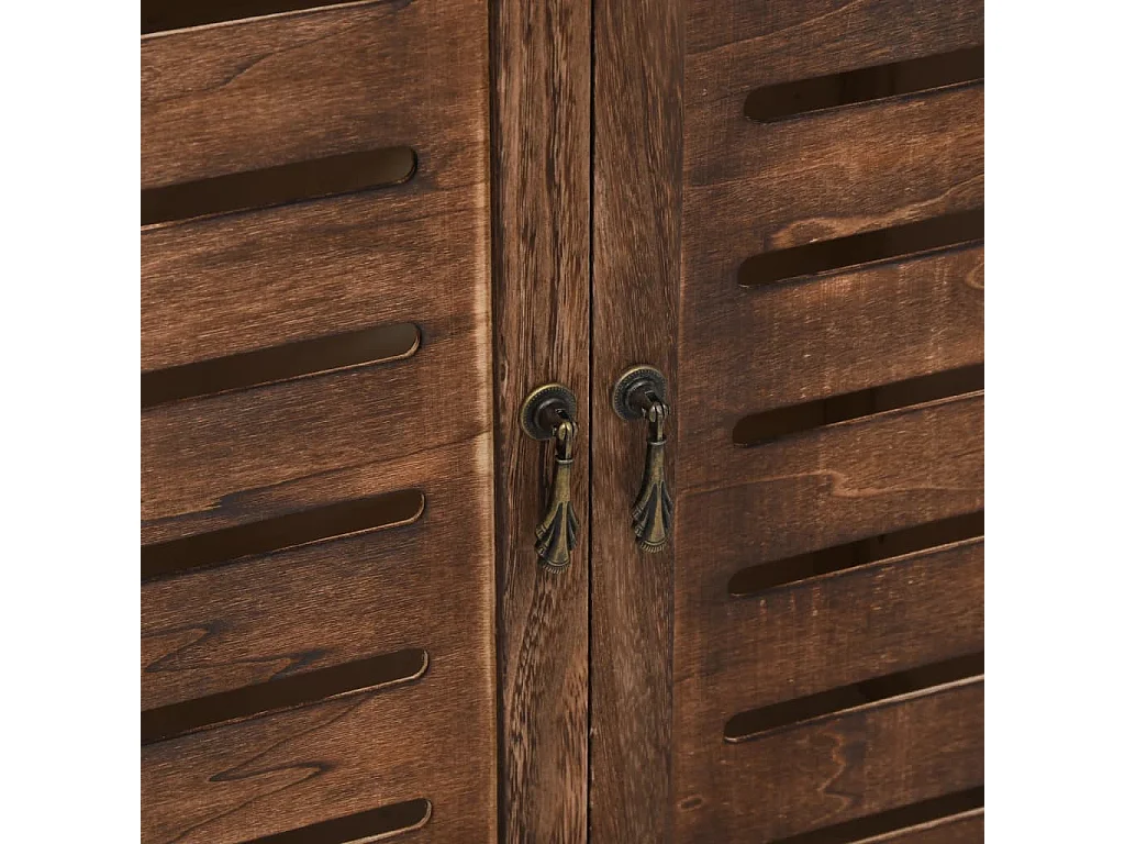 Mueble expositor madera de paulownia marrón oscuro 46x24x140 cm