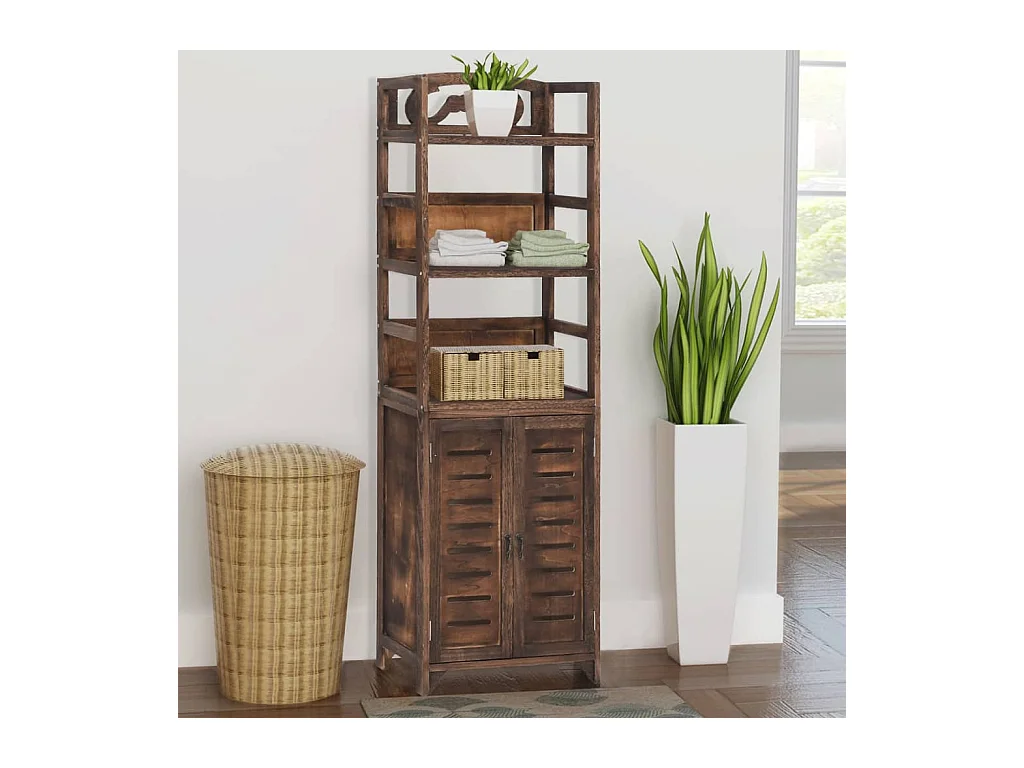 Vitrine Marron foncé 46x24x140 cm Bois massif de Paulownia