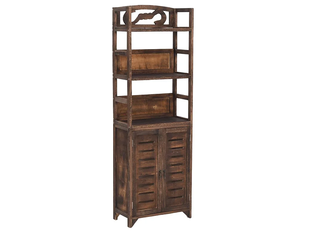 Vitrine Marron foncé 46x24x140 cm Bois massif de Paulownia
