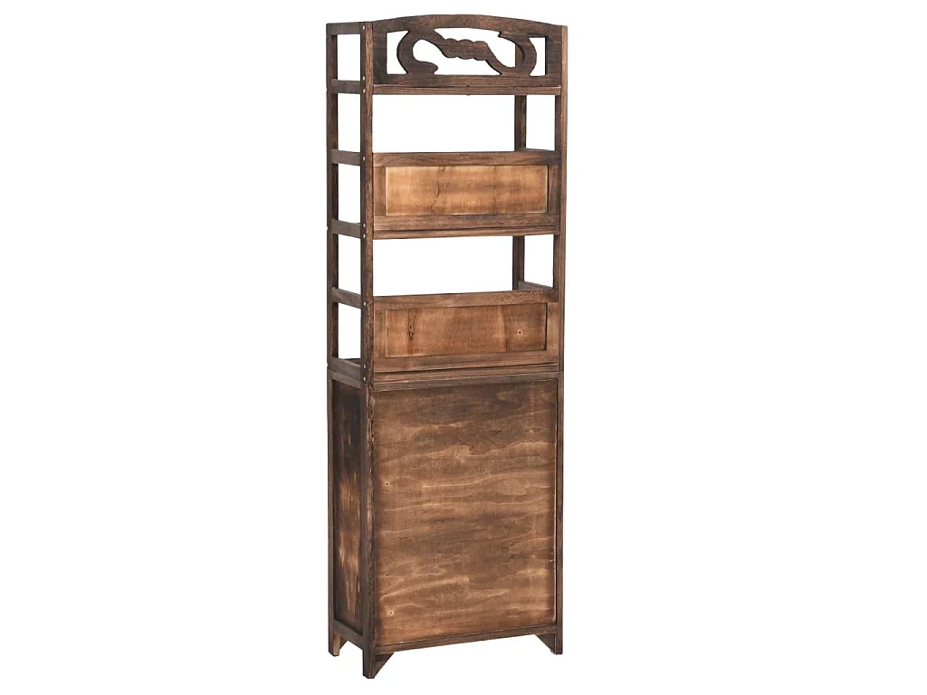 Vitrine Marron foncé 46x24x140 cm Bois massif de Paulownia