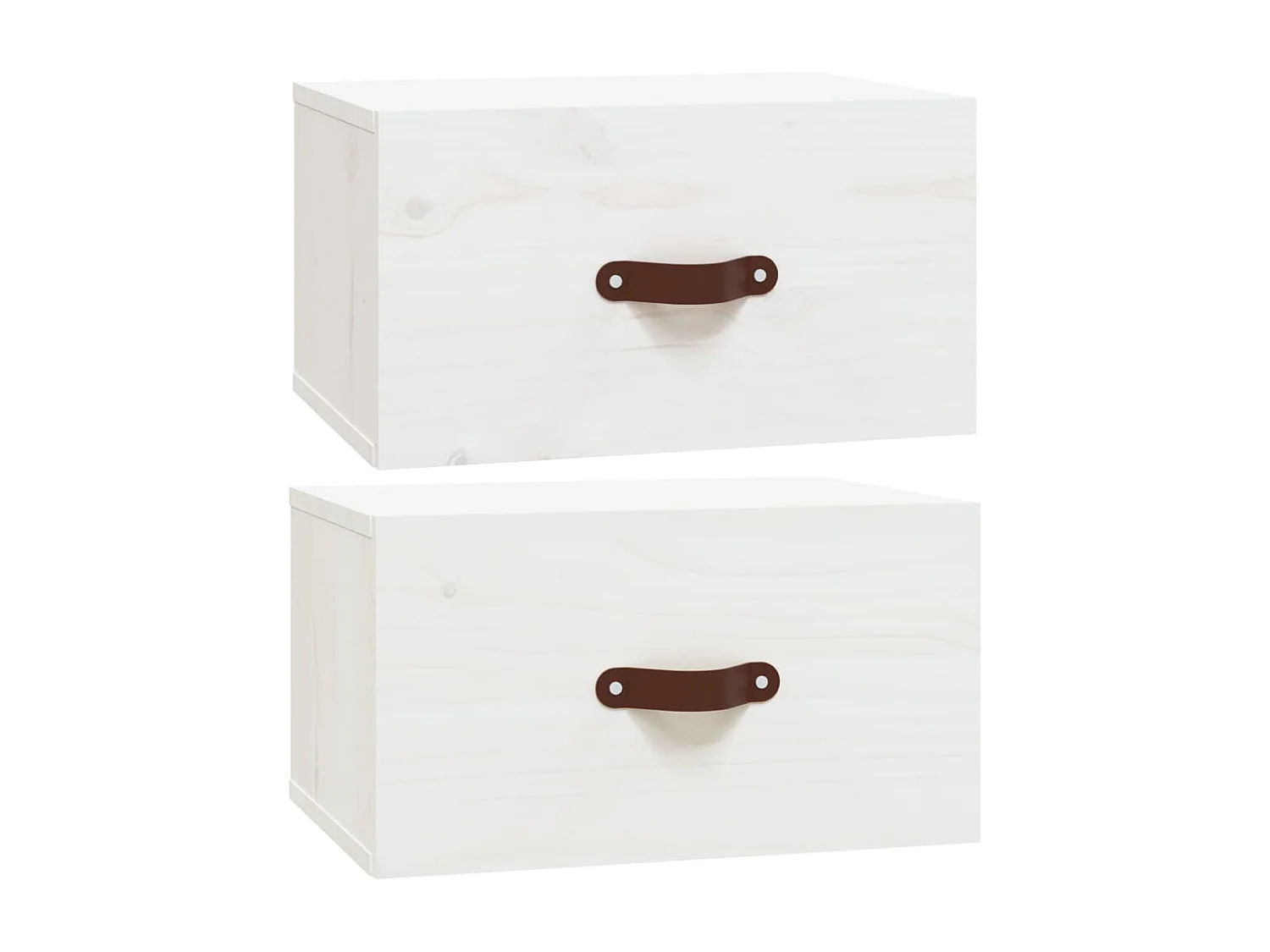 Comodini a Muro 2 pz Bianchi 40x29,5x22 cm