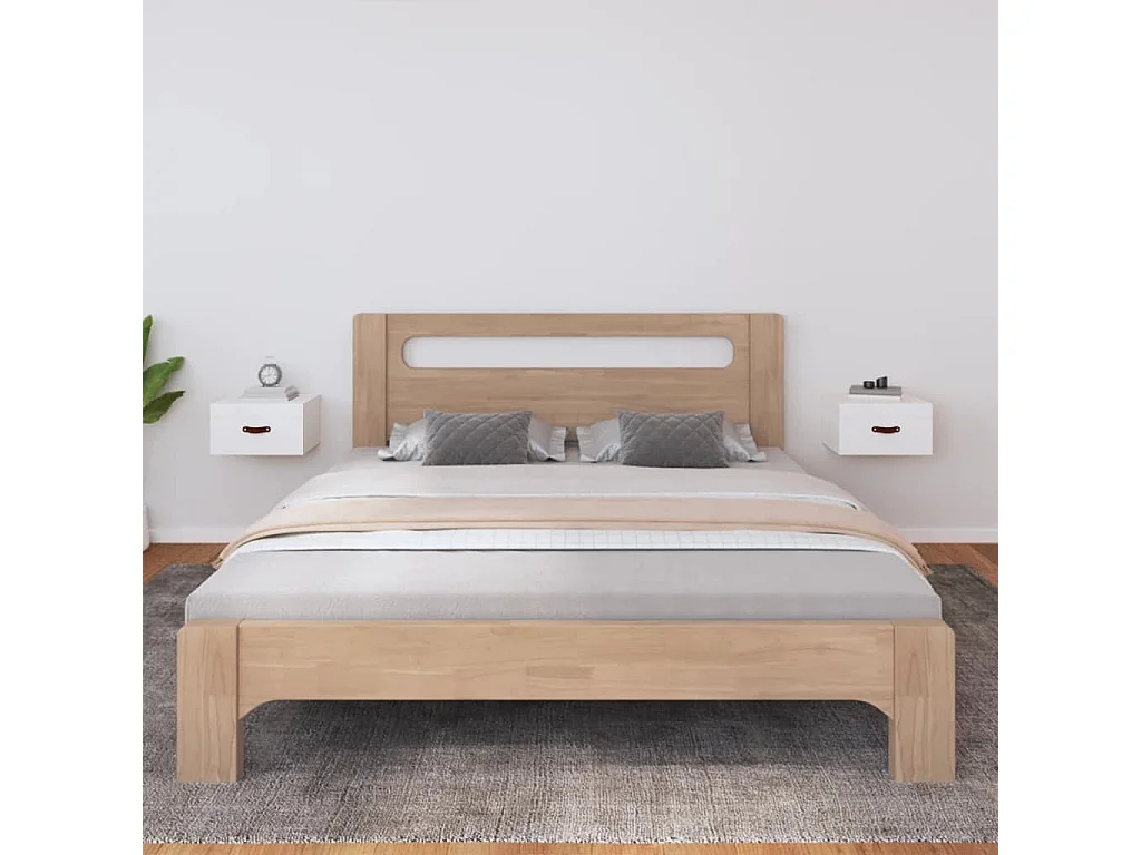 Comodini a Muro 2 pz Bianchi 40x29,5x22 cm