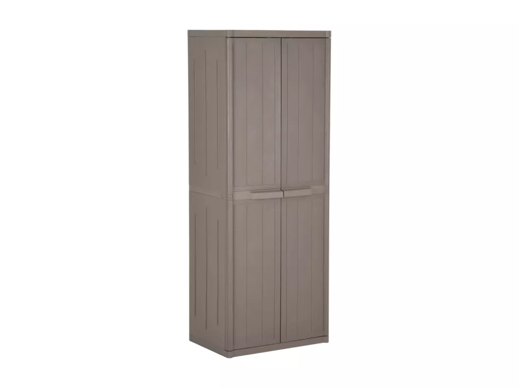 Kauf Unique Gartenschrank Braun 65x45x172 cm PP Holz-Optik