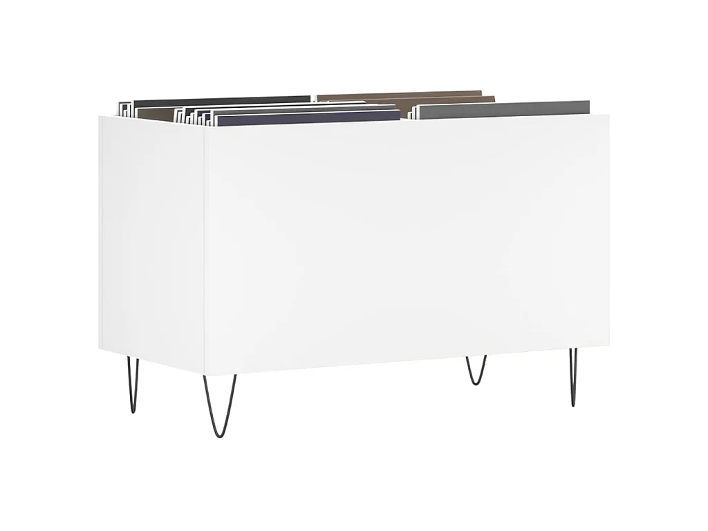 Armoire à disques blanc 74,5x38x48 cm bois d'ingénierie