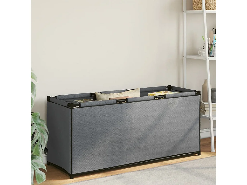 Boîte de rangement gris 105x34,5x45 cm tissu