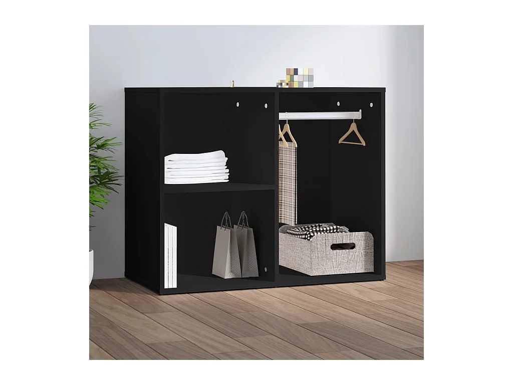 Armoire de dressing noir 80x40x65 cm bois d'ingénierie