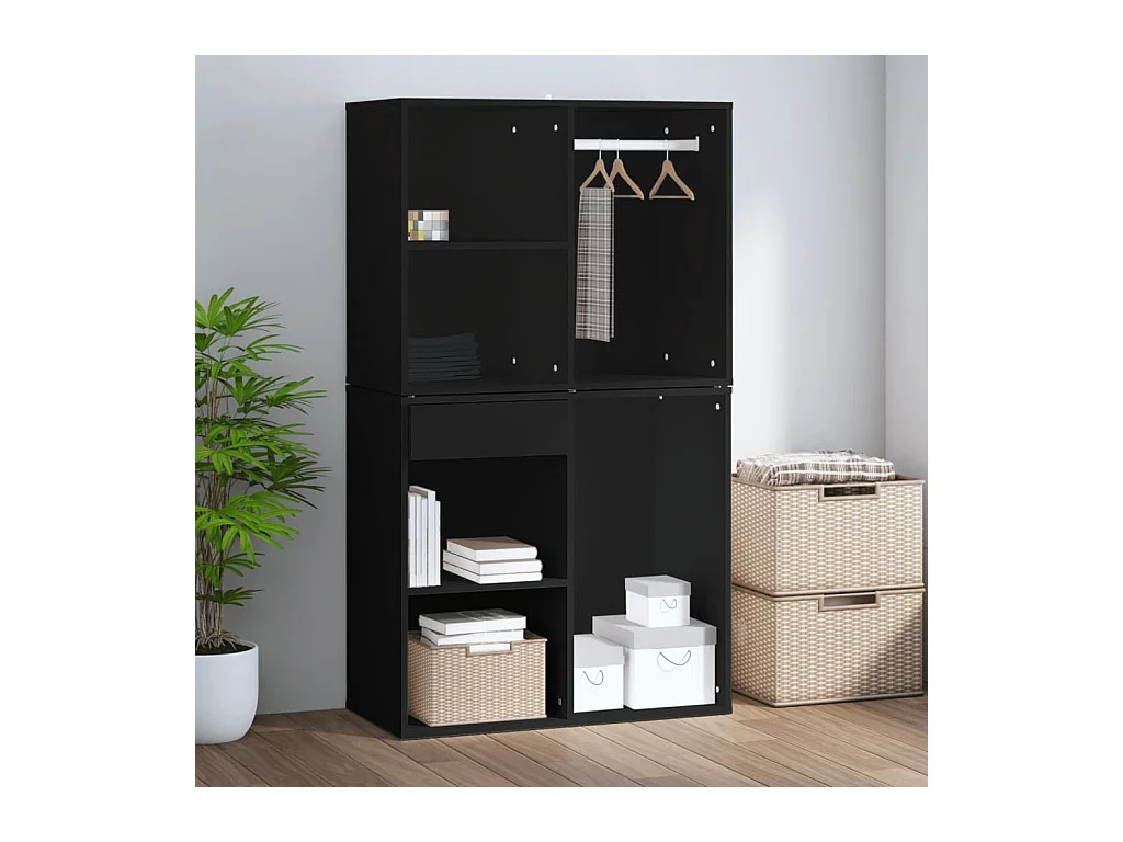 Armoire de dressing noir 80x40x65 cm bois d'ingénierie