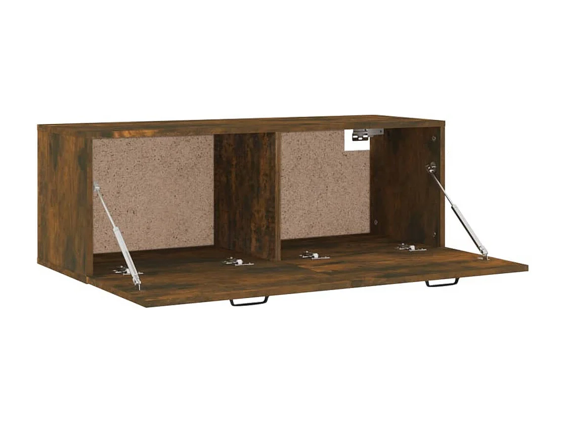 Wandkast 100x36,5x35 cm bewerkt hout gerookt eikenkleurig