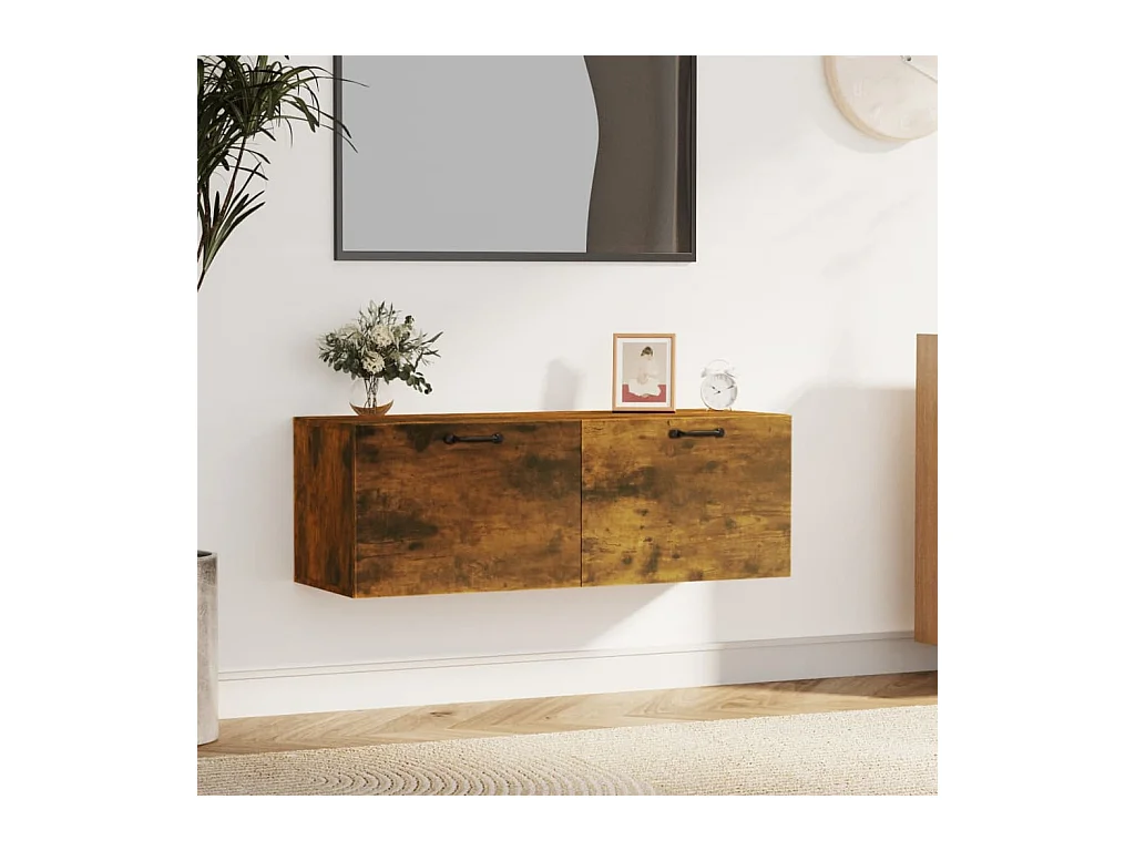 Armoire murale Chêne fumé 100x36,5x35 cm Bois d'ingénierie