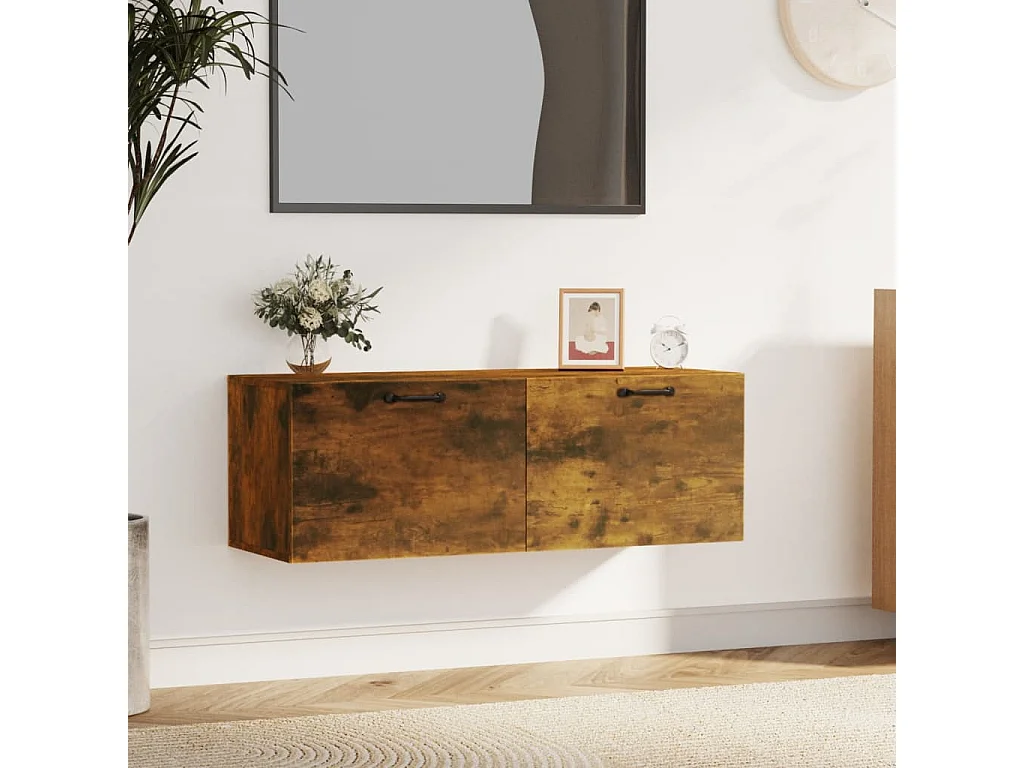 Armoire murale Chêne fumé 100x36,5x35 cm Bois d'ingénierie