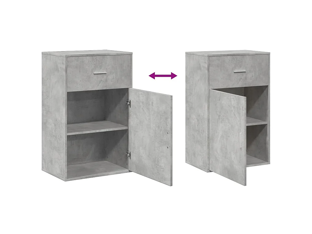 Armoire de rangement gris béton 56,5x39x90 cm bois d'ingénierie