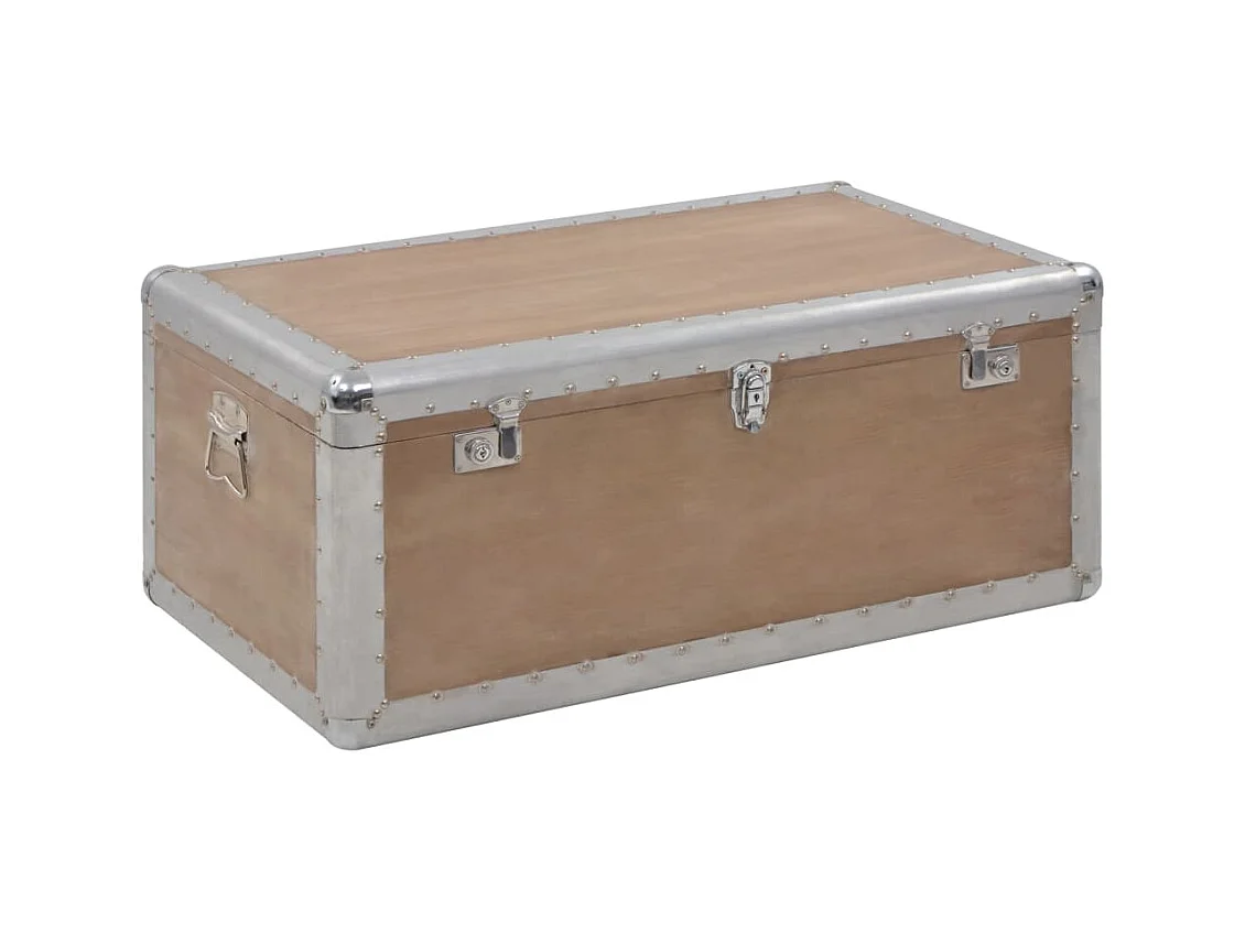 Boîte de rangement Bois de sapin massif 91x52x40 cm Marron