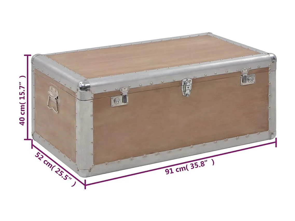 Boîte de rangement Bois de sapin massif 91x52x40 cm Marron