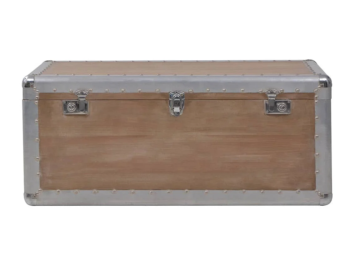 Boîte de rangement Bois de sapin massif 91x52x40 cm Marron