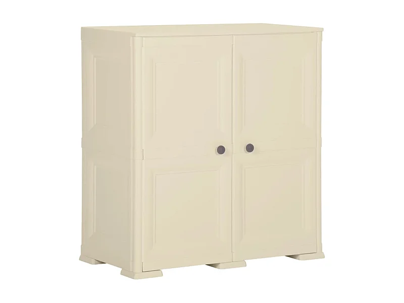 Armoire plastique 79x43x85,5 cm design de bois blanc angora