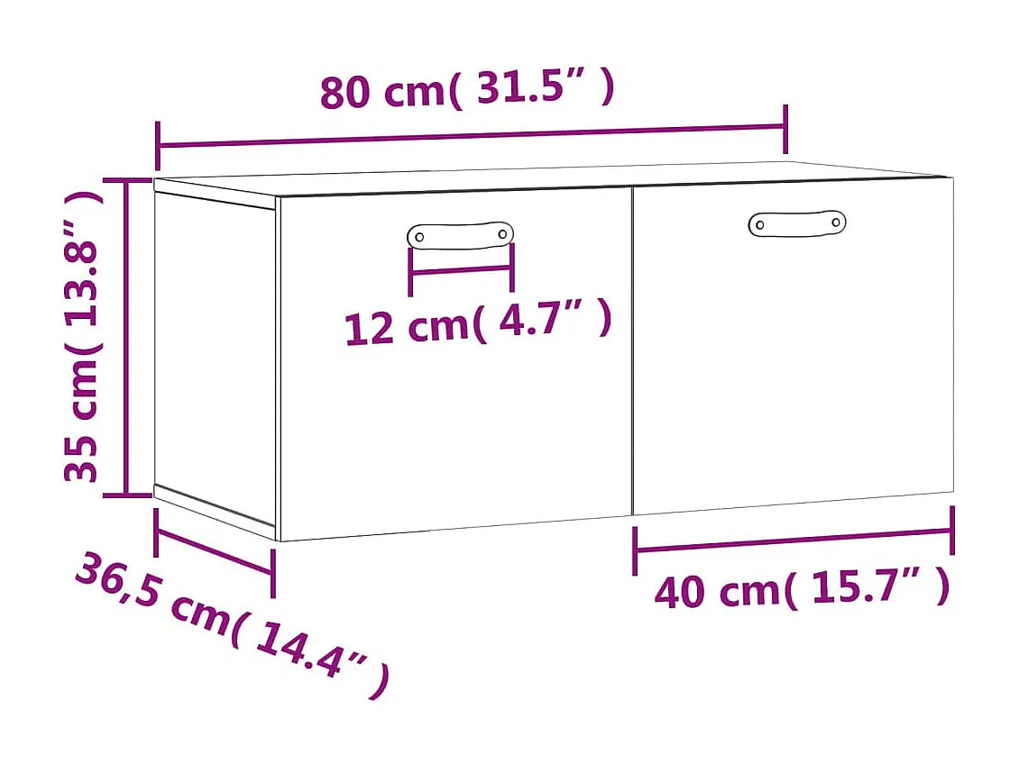 Armoire murale blanc 80x36,5x35 cm bois d'ingénierie