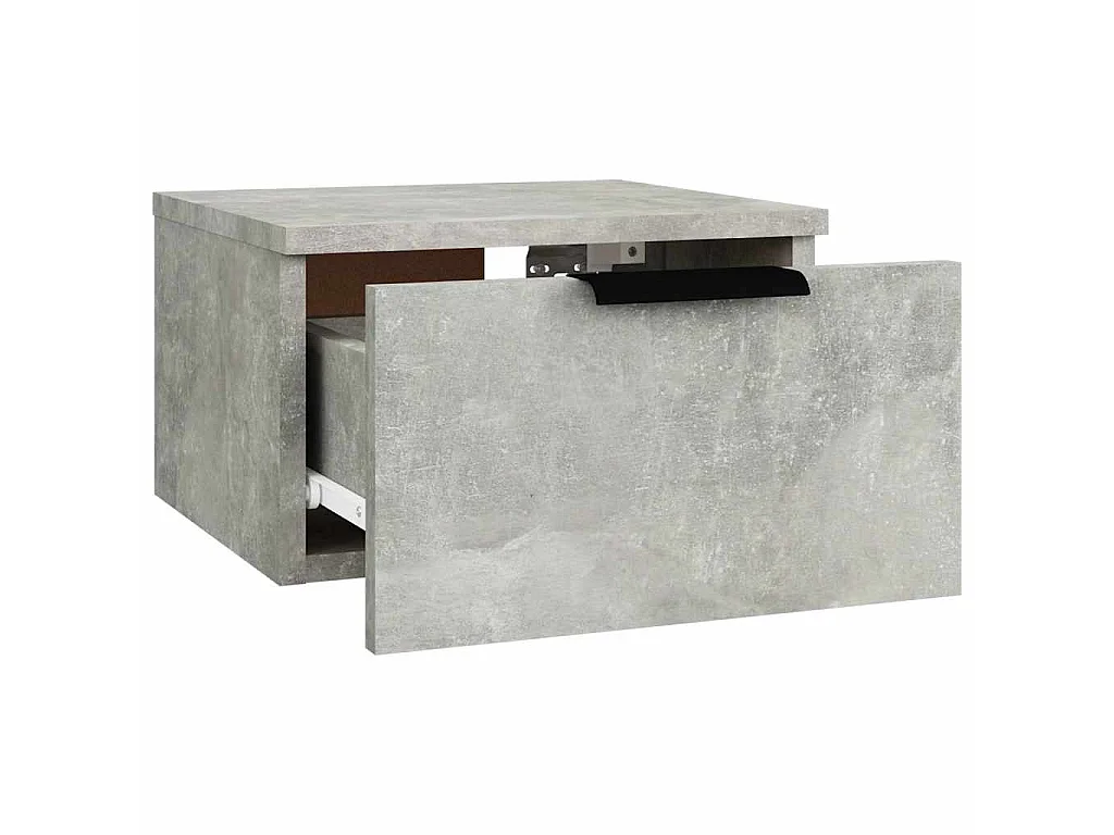 Table de chevet murale Gris béton 34x30x20 cm