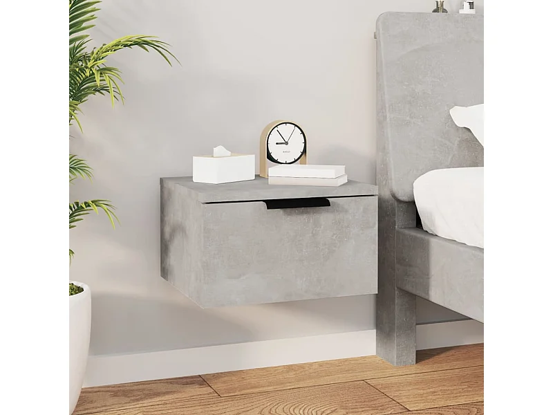 Table de chevet murale Gris béton 34x30x20 cm