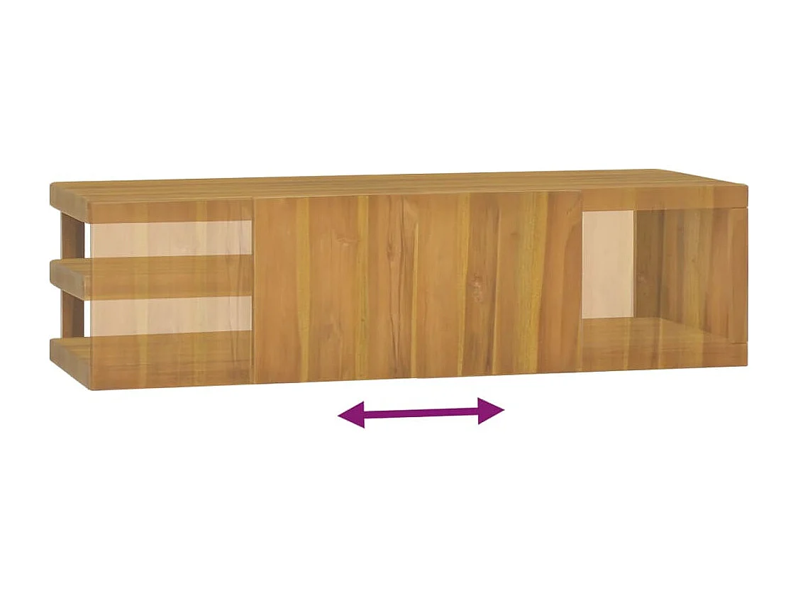 Armoire murale de salle de bain 110x40x30cm Bois de teck solide