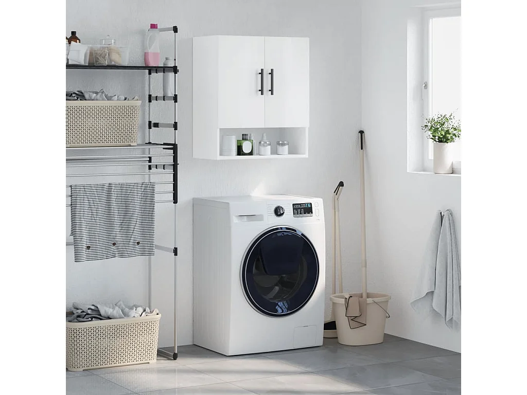 Wandschrank Hochglanz-Weiß 60x31x70 cm Holzwerkstoff