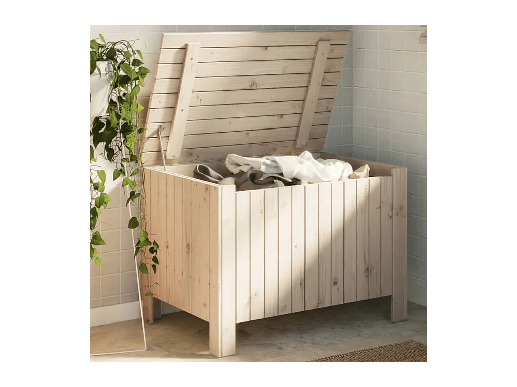 Boîte de rangement avec couvercle RANA bois massif de pin