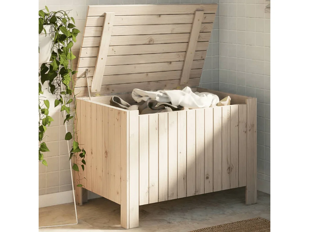Boîte de rangement avec couvercle RANA bois massif de pin