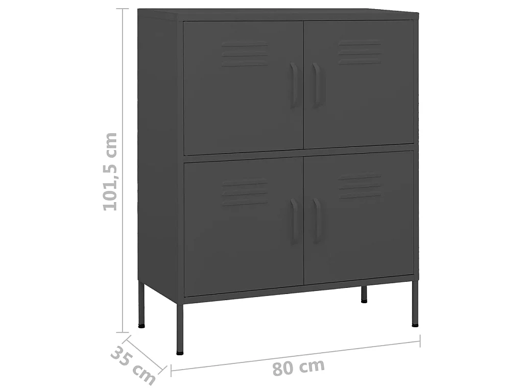 Armoire de rangement Anthracite 80x35x101,5 cm Acier