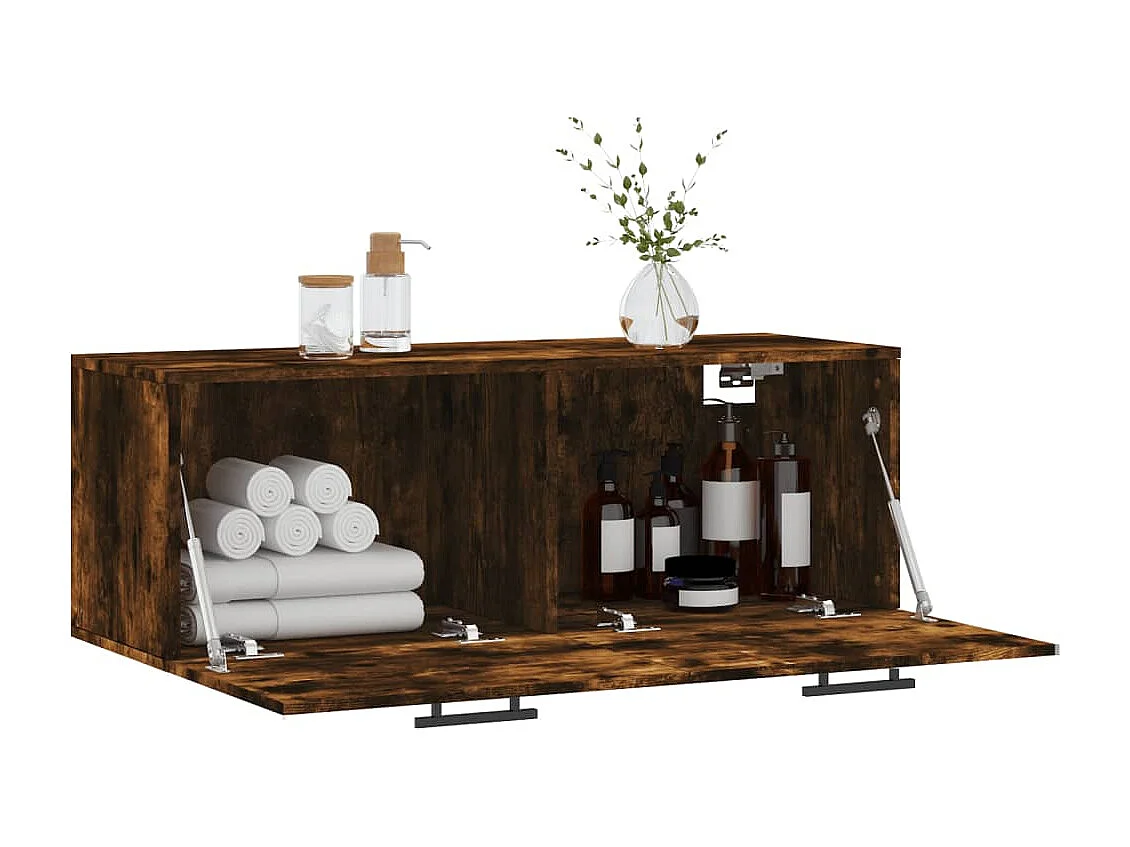 Mobile a Parete Rovere Fumo 100x36,5x35 cm in Legno Multistrato