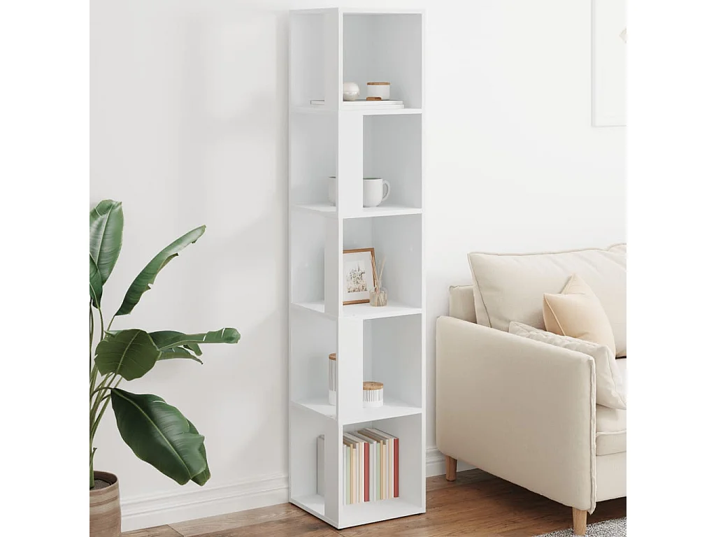 Armadio Angolare Bianco 33x33x164,5 cm in Truciolato