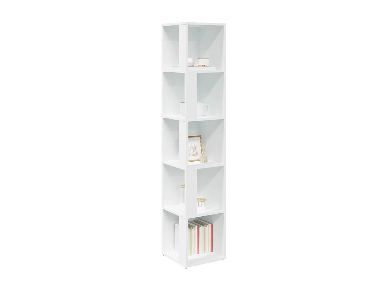 Armadio Angolare Bianco 33x33x164,5 cm in Truciolato
