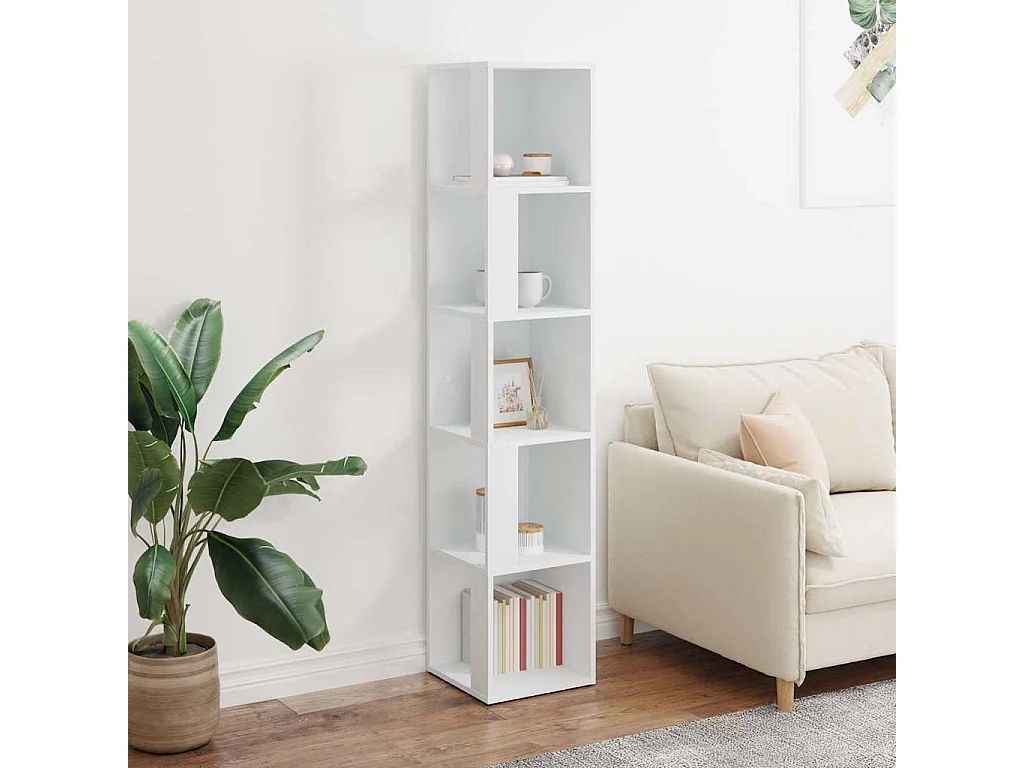 Armoire d'angle Blanc 33x33x164,5 cm Bois d'ingénierie