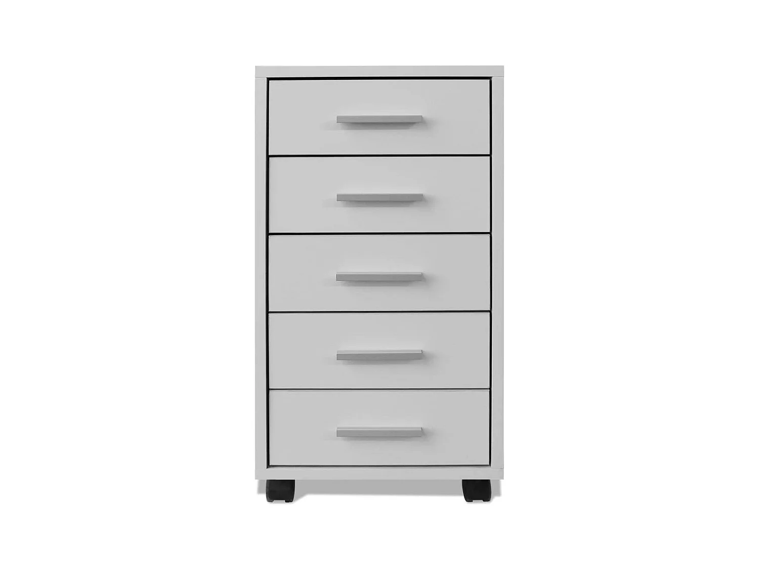 Unidade 5 gavetas p/ escritório com rodas, branco