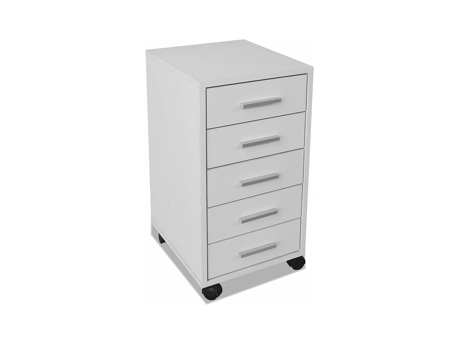 Unidade 5 gavetas p/ escritório com rodas, branco