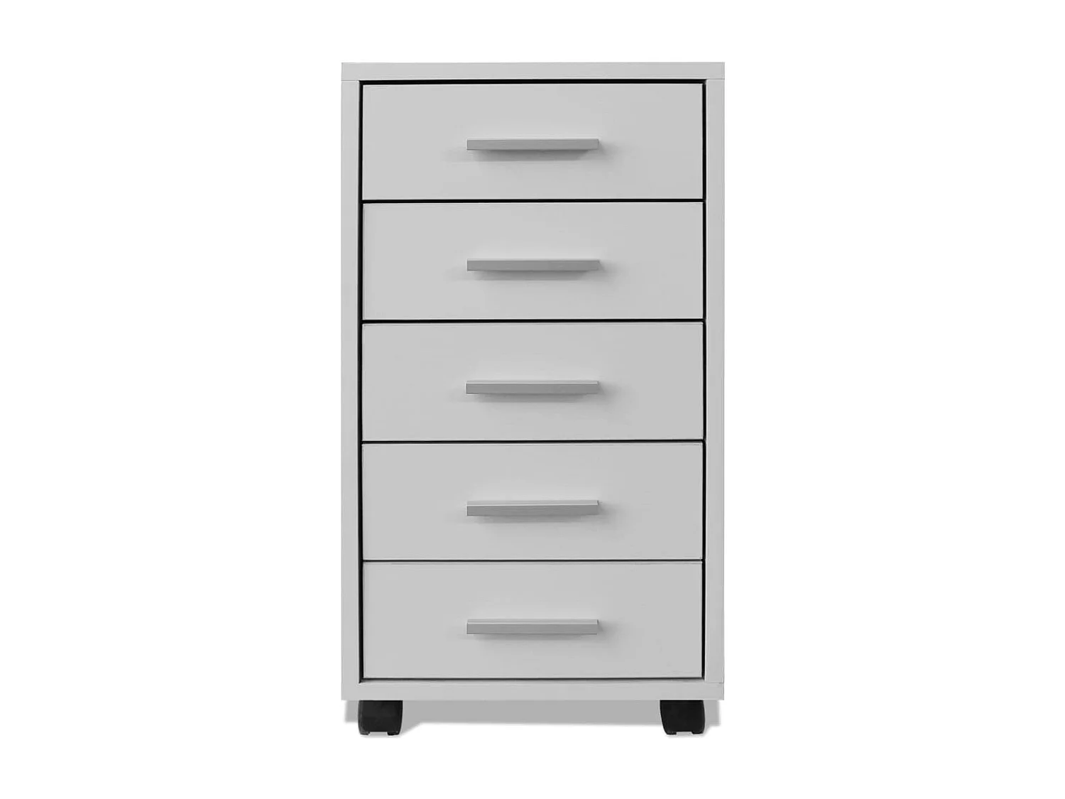 Caisson à tiroir de bureau avec roulettes et 5 tiroirs blanc
