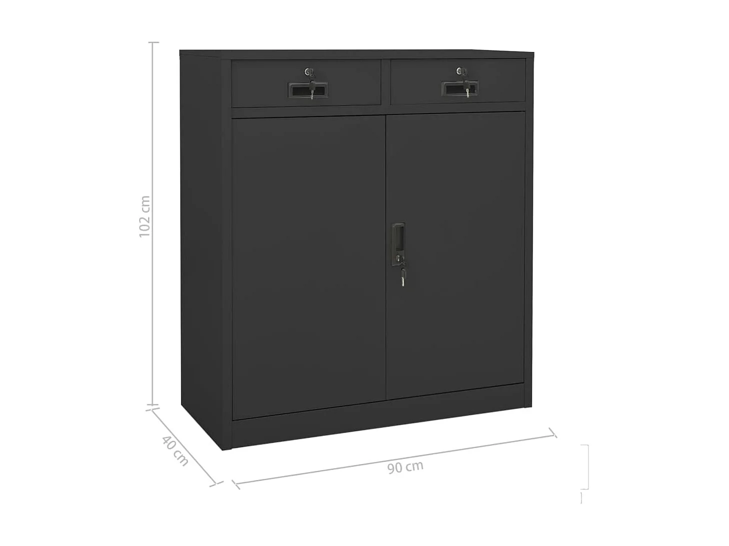 Büroschrank Anthrazit 90x40x102 cm Stahl