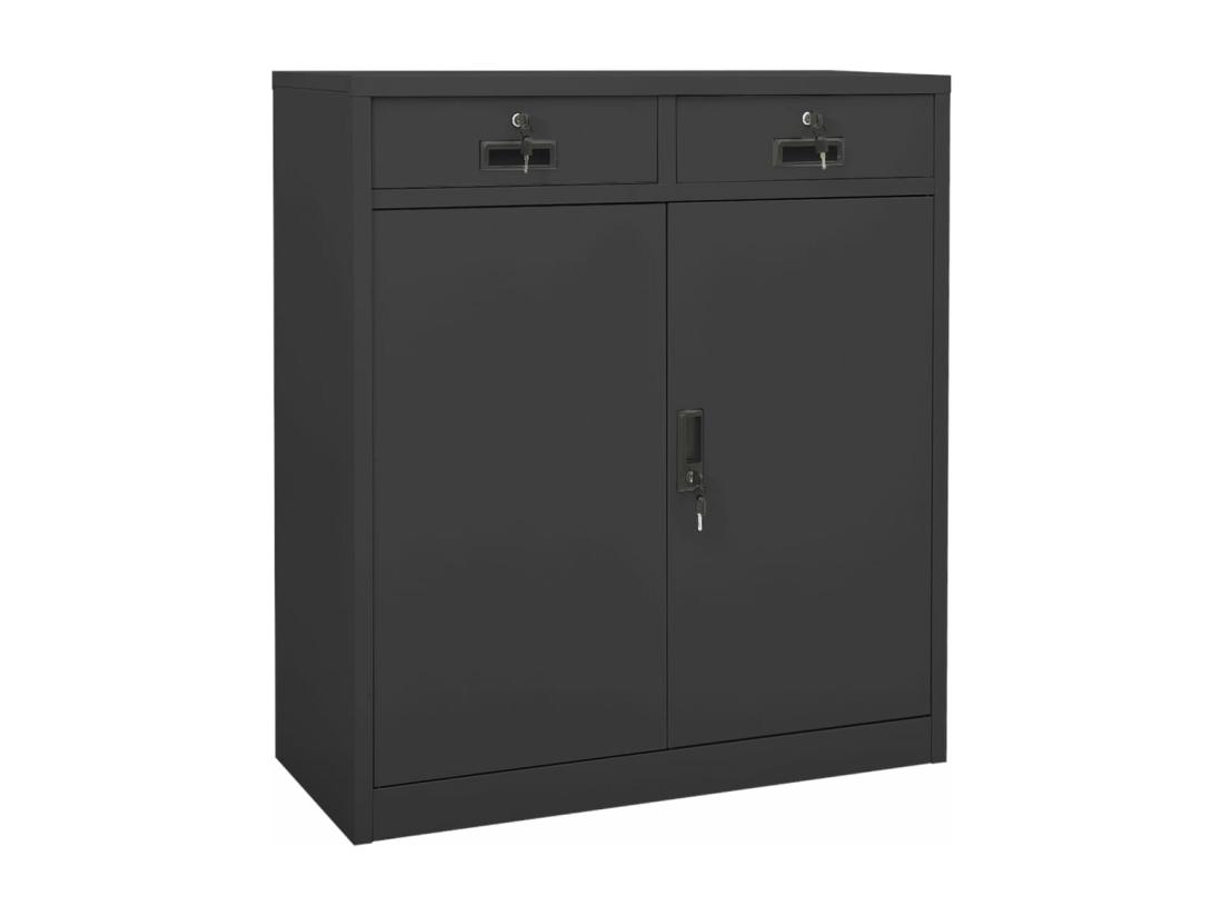 vente unique Armoire de bureau Anthracite 90x40x102 cm Acier