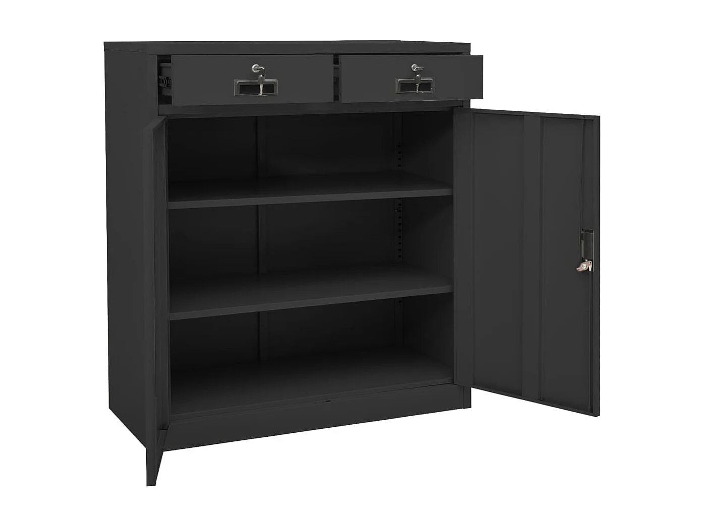 Büroschrank Anthrazit 90x40x102 cm Stahl
