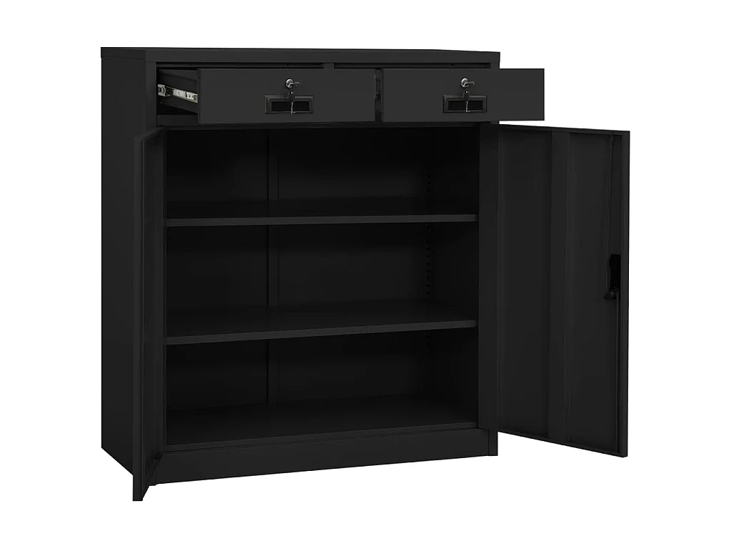 Armoire de bureau Anthracite 90x40x102 cm Acier