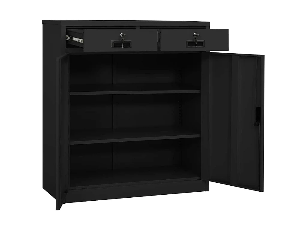 Armoire de bureau Anthracite 90x40x102 cm Acier