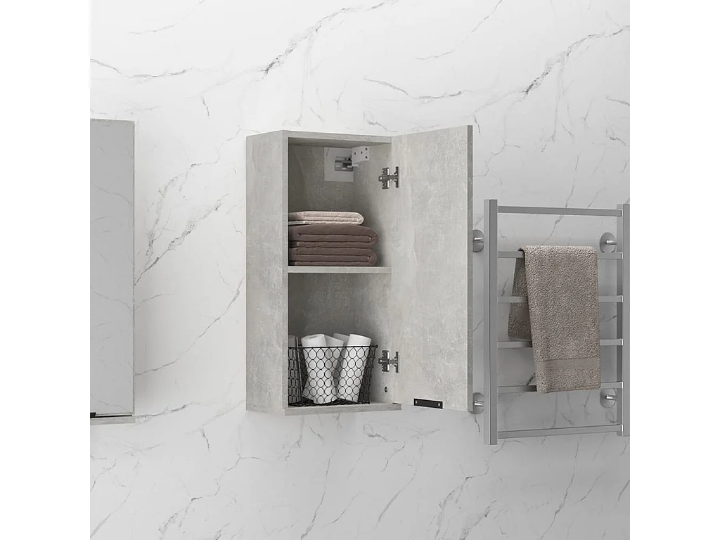 Mobile da Bagno a Parete Grigio Cemento 32x20x67 cm