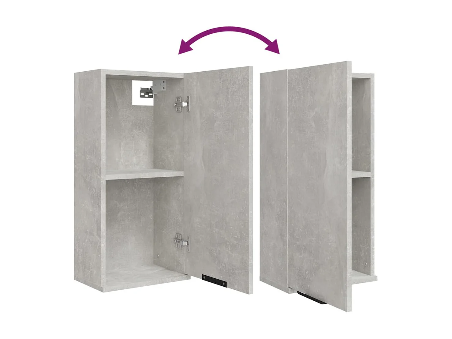 Mobile da Bagno a Parete Grigio Cemento 32x20x67 cm