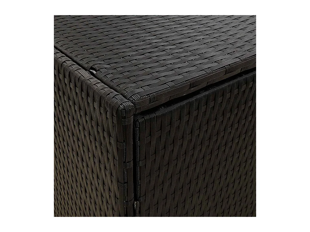 Armario de almacenaje de jardín ratán PE negro 59x40x180 cm