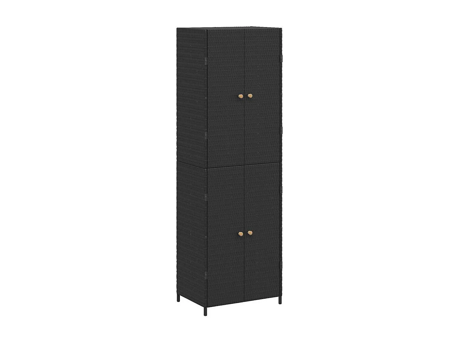 Armoire de rangement de jardin Noir 59x40x180 cm Résine tressée