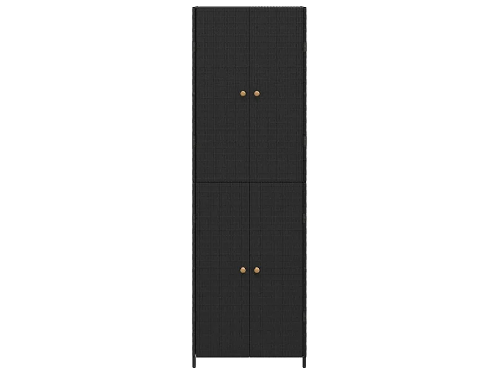Armoire de rangement de jardin Noir 59x40x180 cm Résine tressée