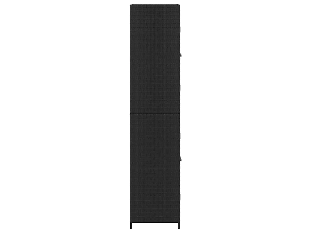 Armoire de rangement de jardin Noir 59x40x180 cm Résine tressée