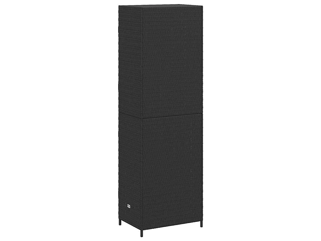 Armoire de rangement de jardin Noir 59x40x180 cm Résine tressée