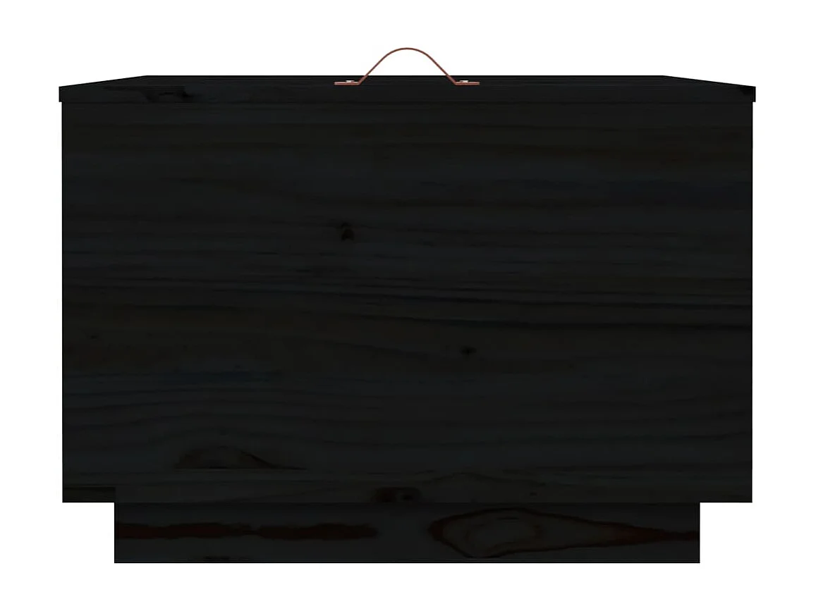 Boîtes de rangement et couvercles 3 pcs Noir Bois massif de pin