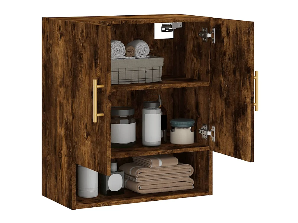 Armoire murale chêne fumé 60x31x70 cm bois d'ingénierie